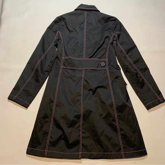 Dollhouse Women's Long Pea coat Black Pink Lining Small Y2K Button Up - Picture 10 of 10